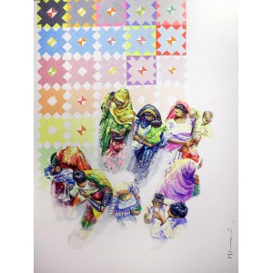 Hussain Chandio, 36 x 48 Inch, Acrylic on Canvas, Figurative Painting-AC-HC-097